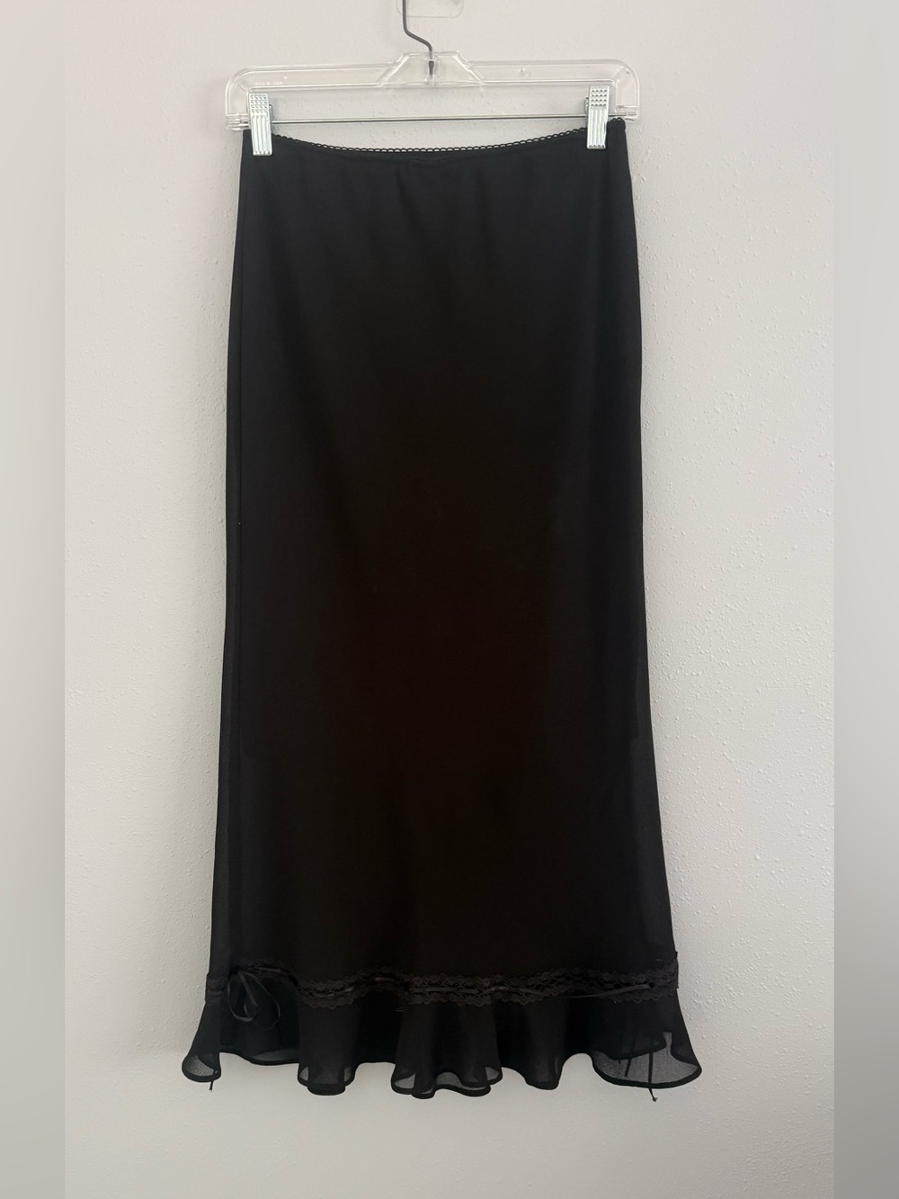 Classic Black Ruffle-Hem Skirt